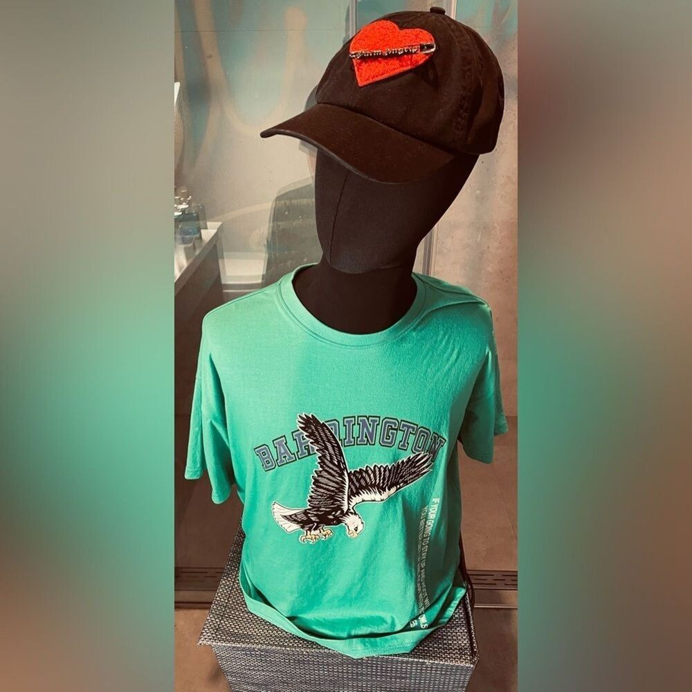 Barrington Philadelphia Eagles Football Shirt - Sz Small Green Y2k Graphic Tee